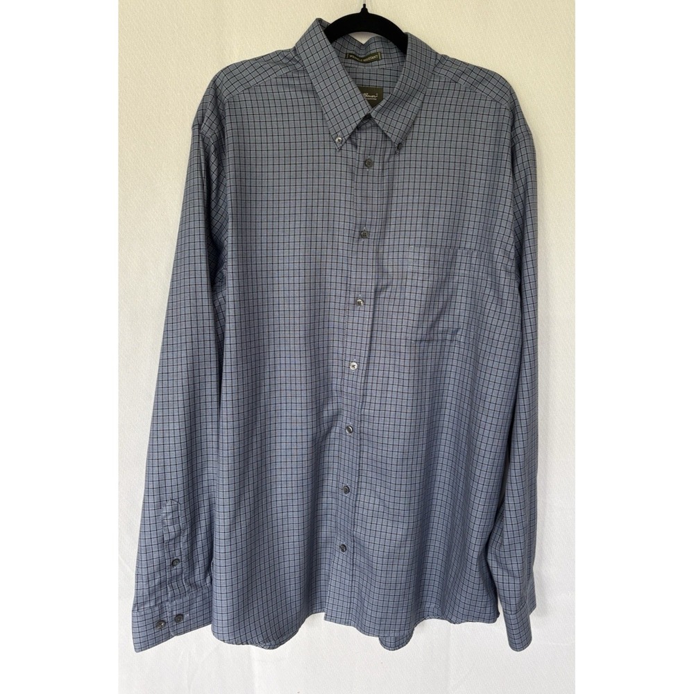 Eddie Bauer Shirt‎ Size XL Tall Mens Long Sleeve check pattern blue